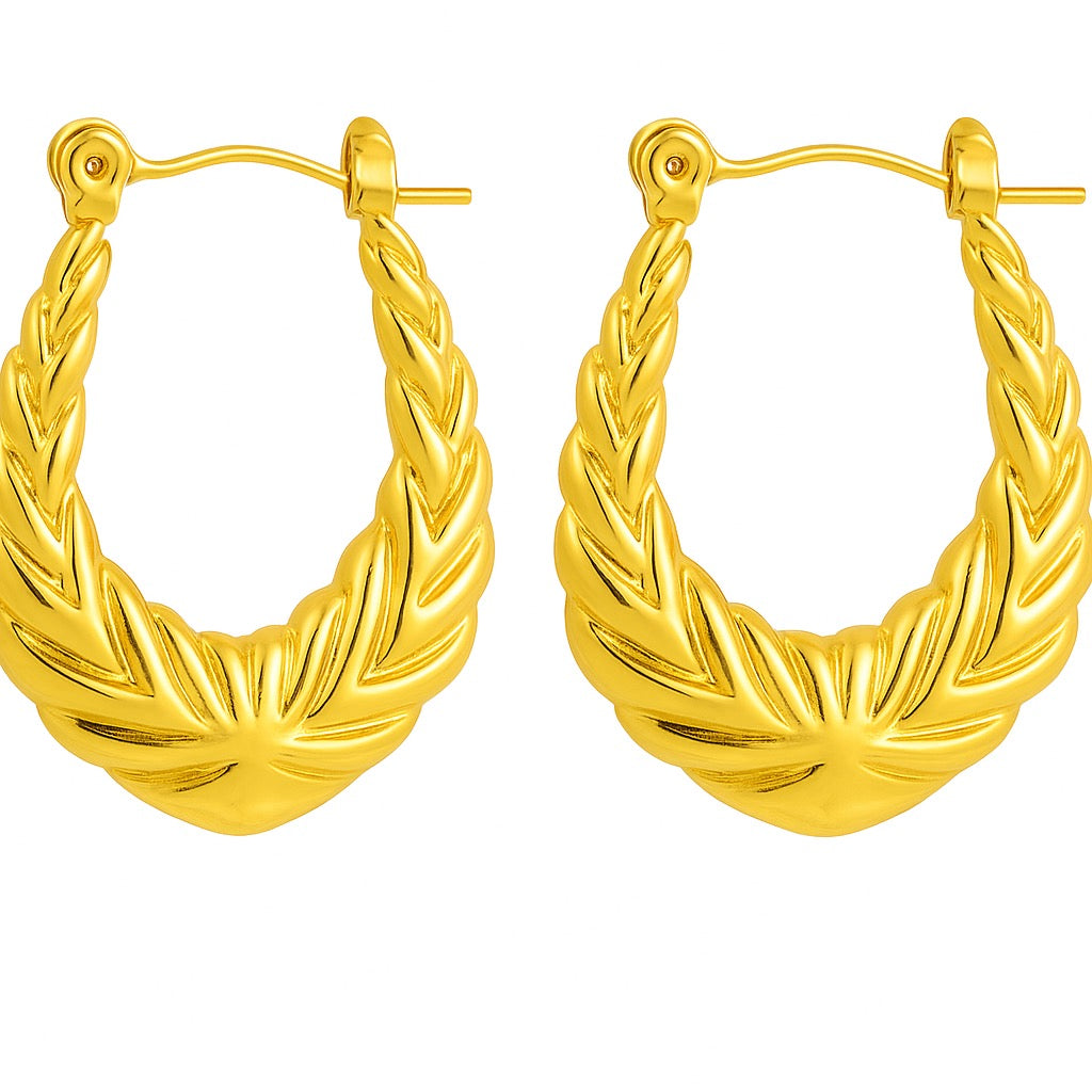 Leaf Hoop Earrings
