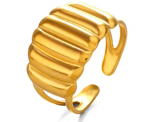 Bold Ribbed  djustable Ring