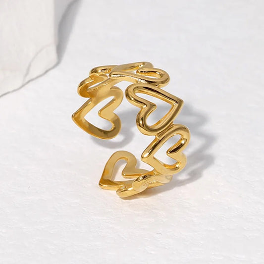 Adjustable Stacked Heart Ring
